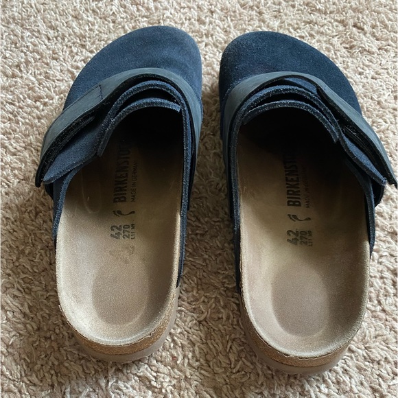 Birkenstock Nagoya Navy Suede Clogs - Picture 4 of 7